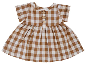Checkered Linen Cotton Dress