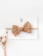 Load image into Gallery viewer, Melodie Tawny Floral Cotton Bow Headband or Clip