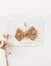 Load image into Gallery viewer, Melodie Tawny Floral Cotton Bow Headband or Clip