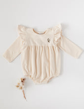 Load image into Gallery viewer, Milana Winged Cotton Playsuit - Almond Cream