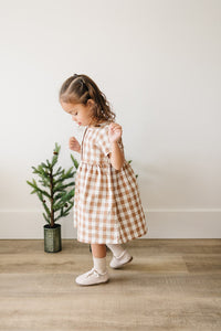 Checkered Linen Cotton Dress