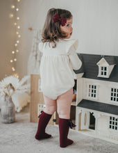 Load image into Gallery viewer, Chloe Luxe Cable Knit Socks With Bows - Plum