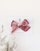 Load image into Gallery viewer, Skylah Pinwheel Velour Bow Headband or Clip  - Parfait Pink