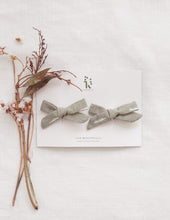 Load image into Gallery viewer, School Girl Cotton Bow Headband or 2pc Clip Set - Herb + Prig
