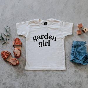 Garden Girl Organic Kids Tee - Cream