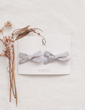 Load image into Gallery viewer, School Girl Cotton Bow Headband or 2pc Clip Set - Meadow Sky