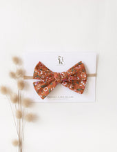 Load image into Gallery viewer, Poppy Cotton Bow - Burnt Orange Floral
