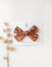Load image into Gallery viewer, Poppy Cotton Bow - Burnt Orange Floral
